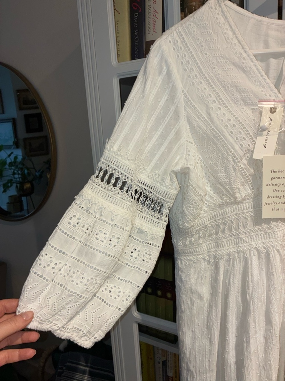 Anthropologie White Eyelet Midi Dress - Picture 4 of 6